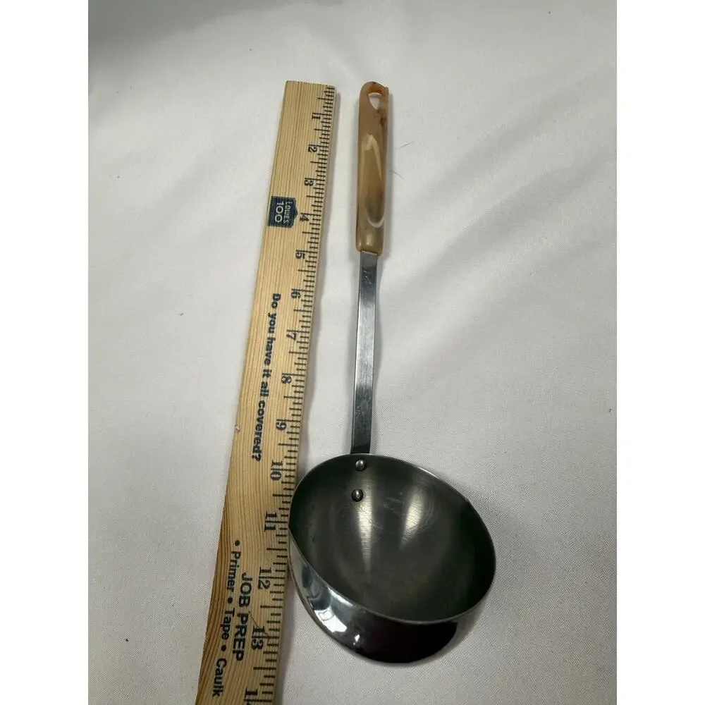 Vintage Tupperware Soup Ladle Mid Century Kitchen Utensil Marbled Handle USA